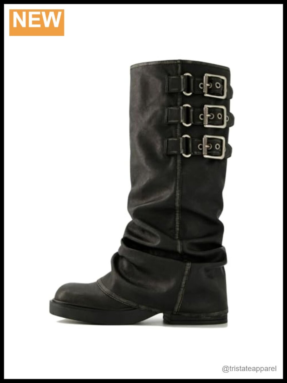 Fold Over Knee High Slouch Boots Chunky Platform Heeled Goth Boots for Women